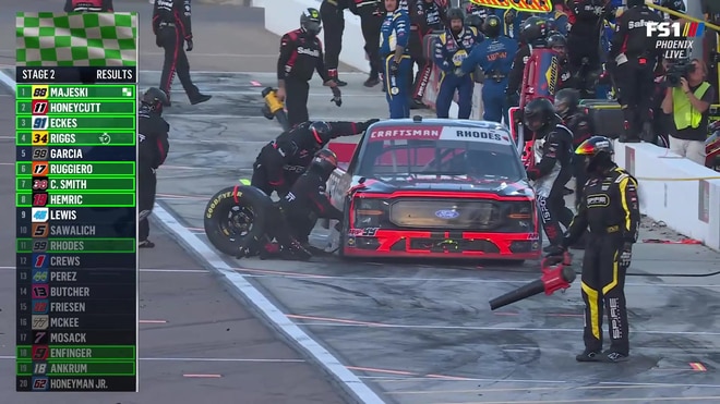 Ty Majeski wins Stage 2 as Ben Rhodes loses a wheel at Phoenix