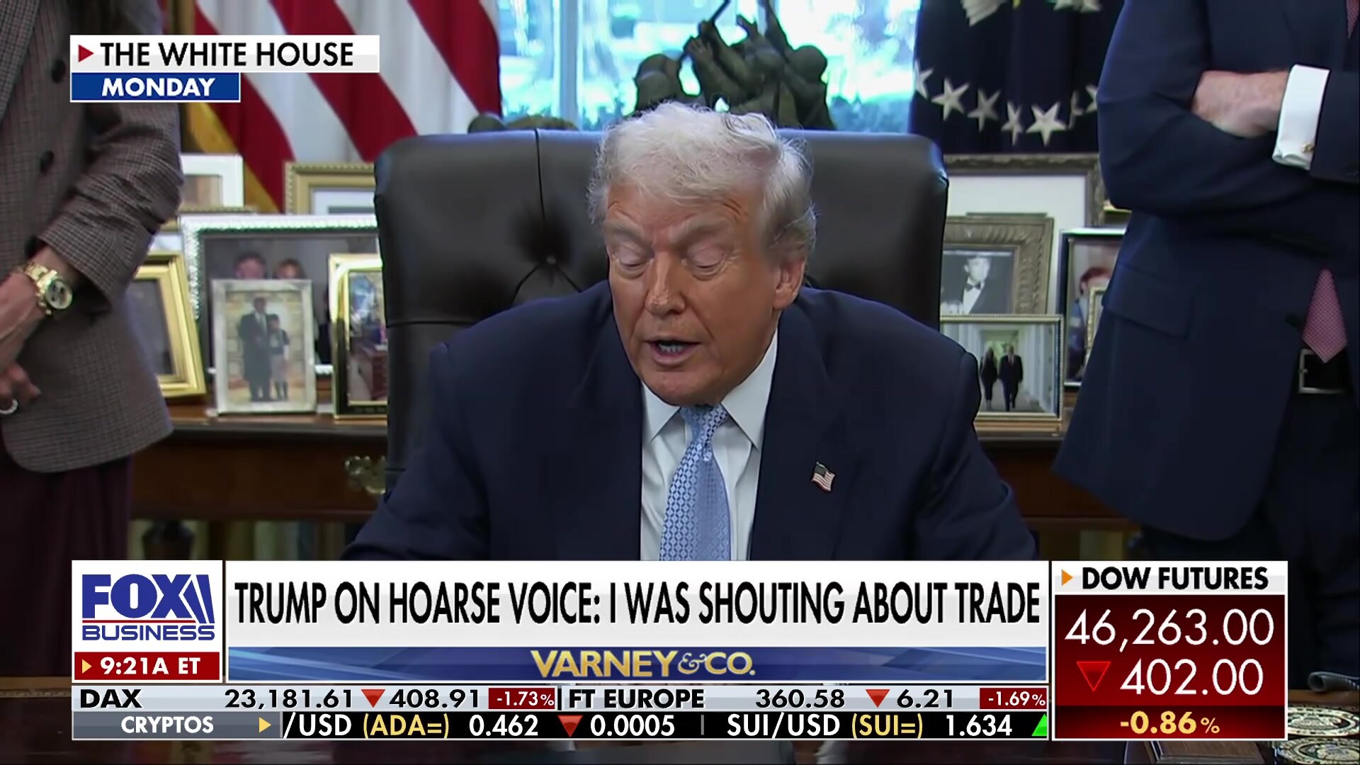 Donald Trump explains hoarse voice, says he was shouting about trade deal