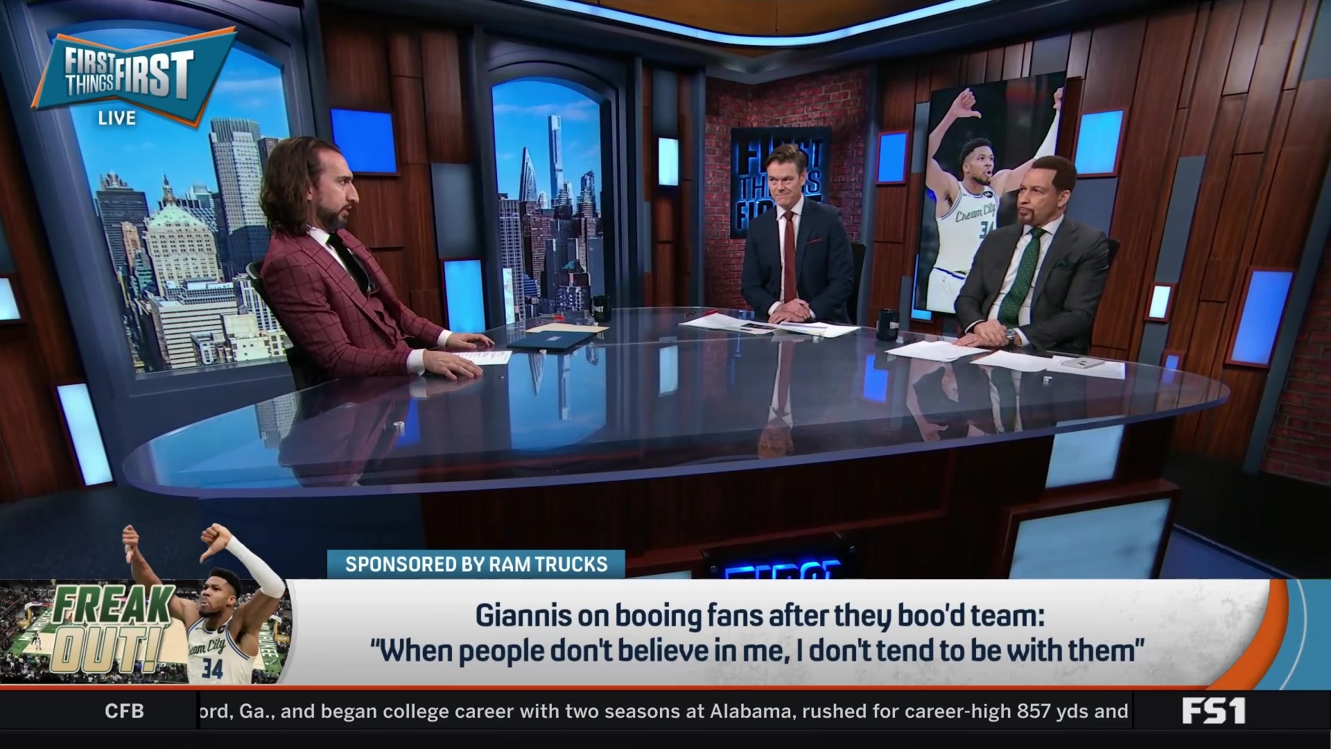 Nick Wright disputes Giannis' reasons for booing fans and suggests a mutual parting of ways