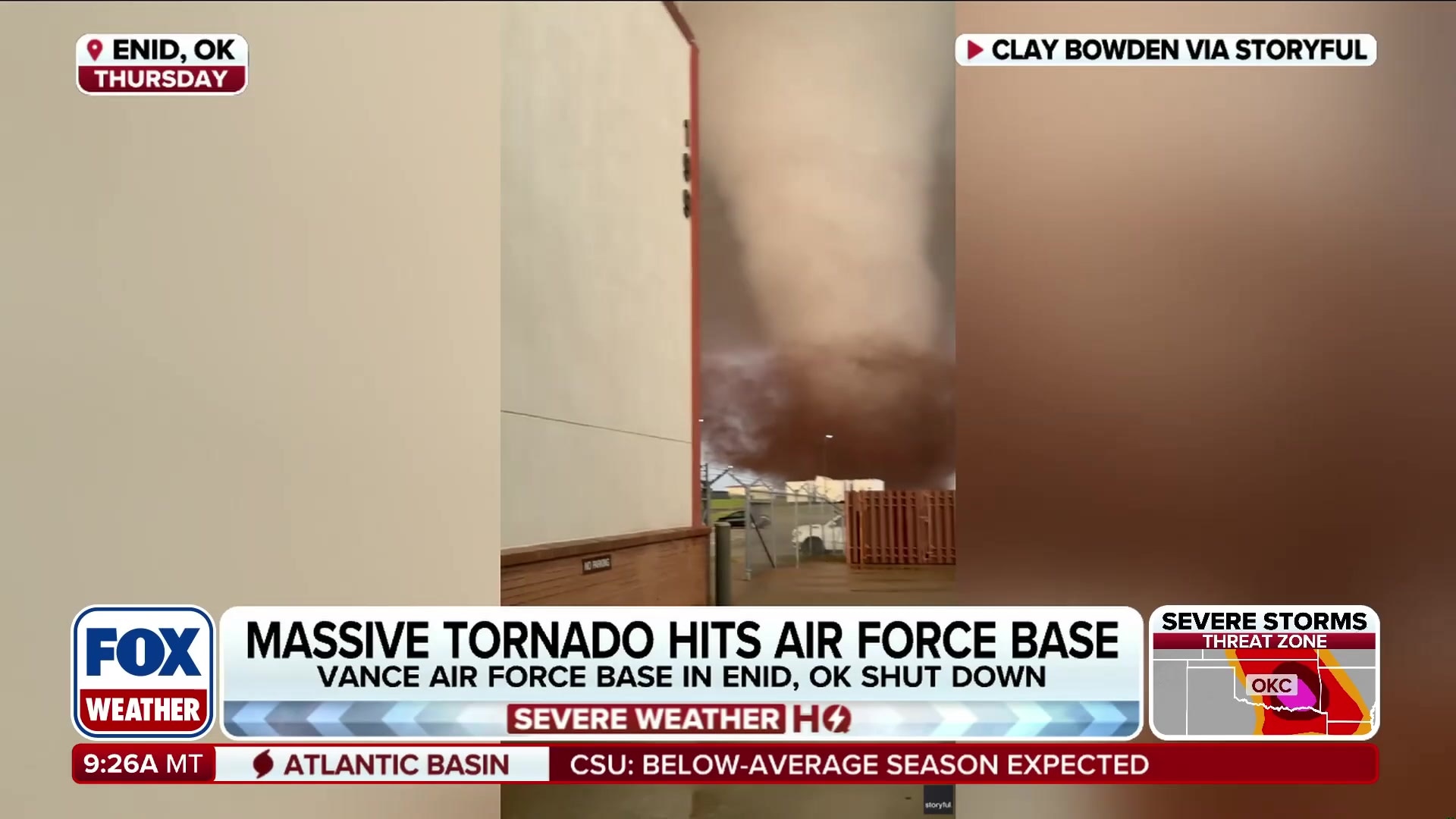 Massive tornado slams Vance Air Force Base in Oklahoma