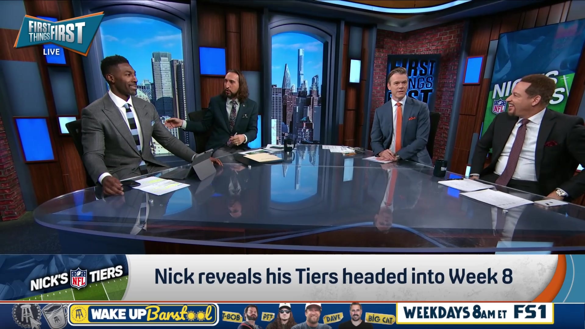 Nick Wright explains his Monopoly-themed attire, drawing laughs from hosts