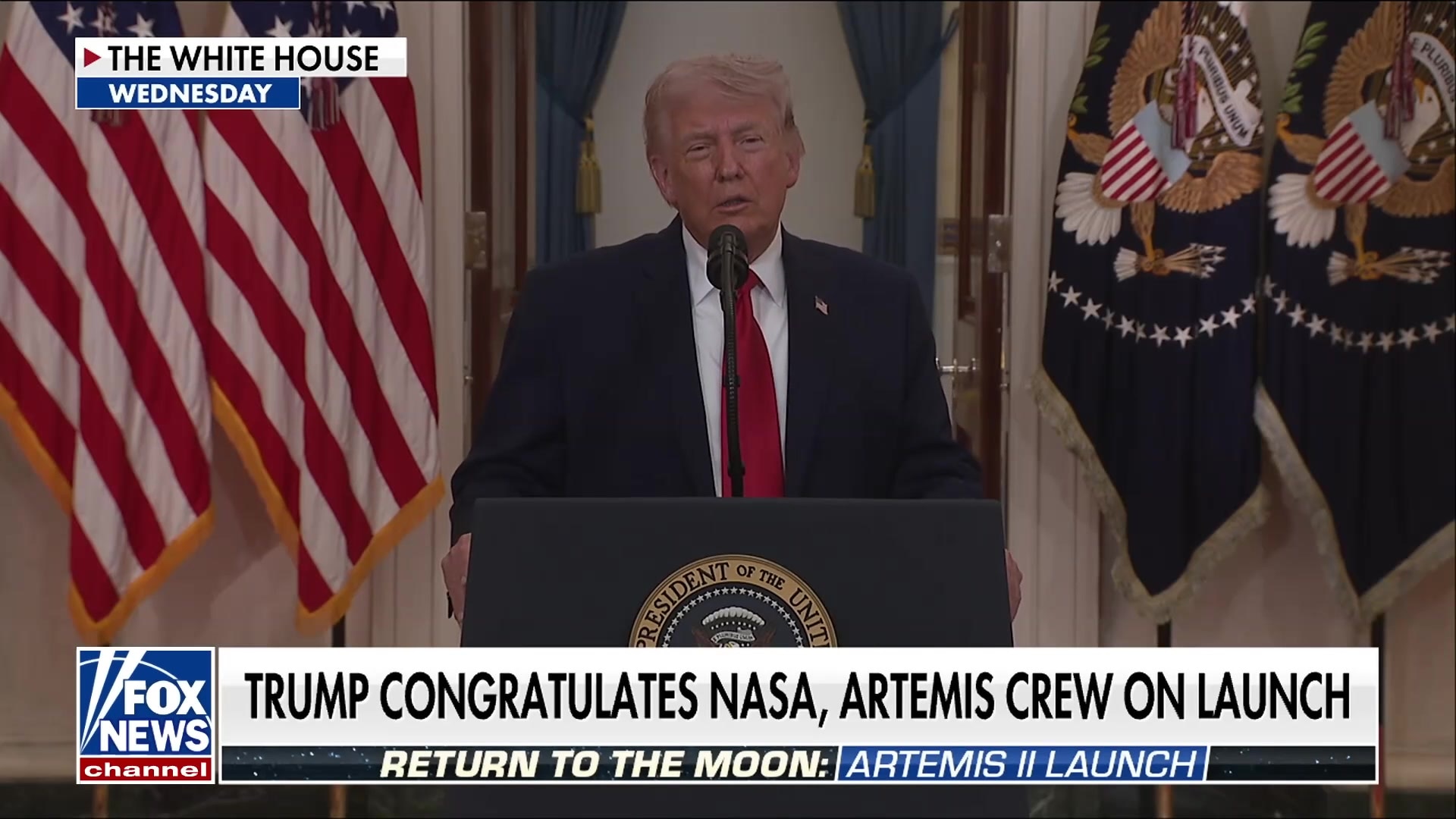 President Trump congratulates NASA and brave astronauts on Artemis II launch