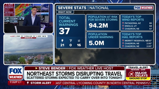 Steve Bender tracks severe storms and flash flooding in the Northeast
