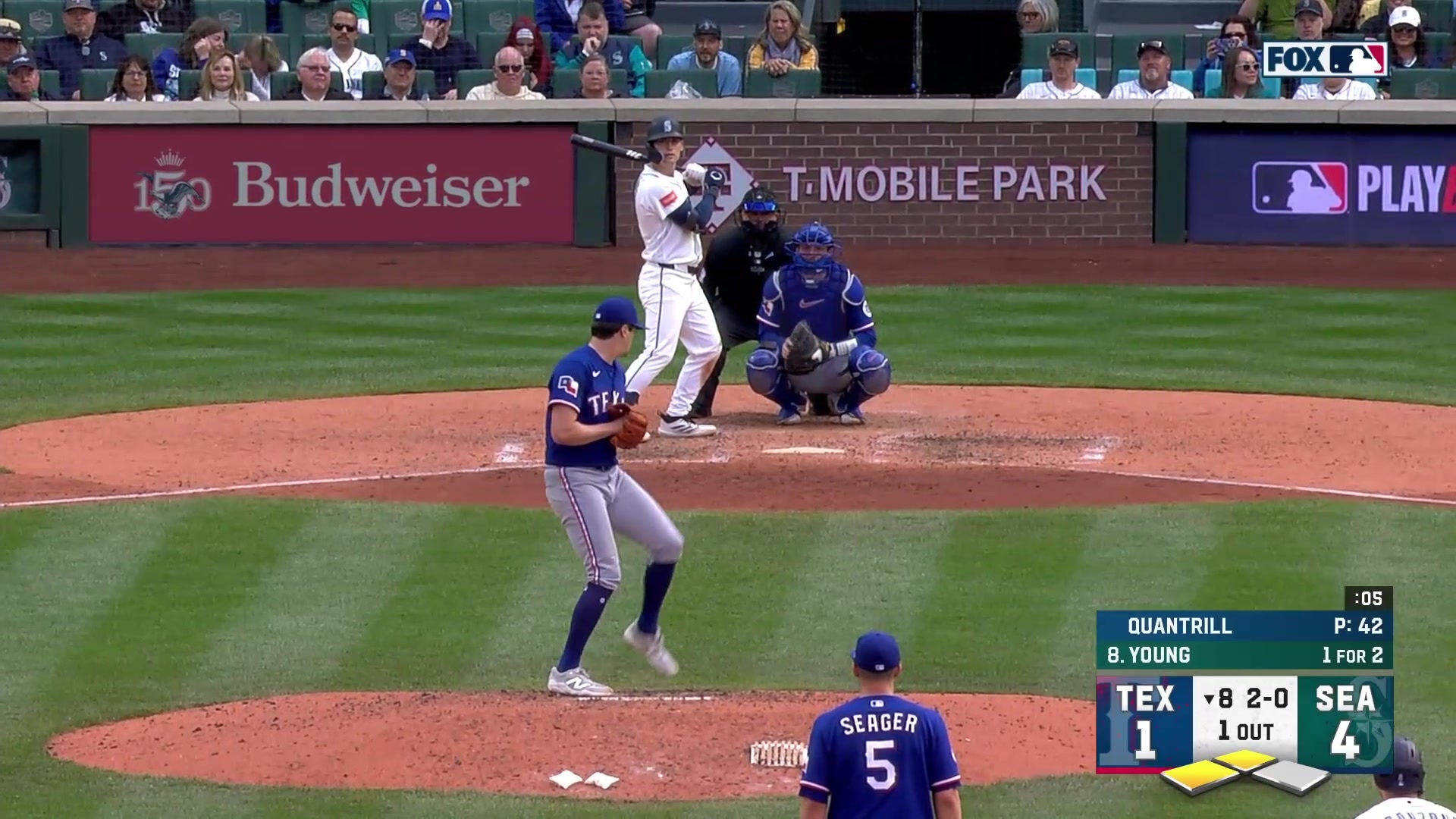 Cole Young singles, scoring two runs