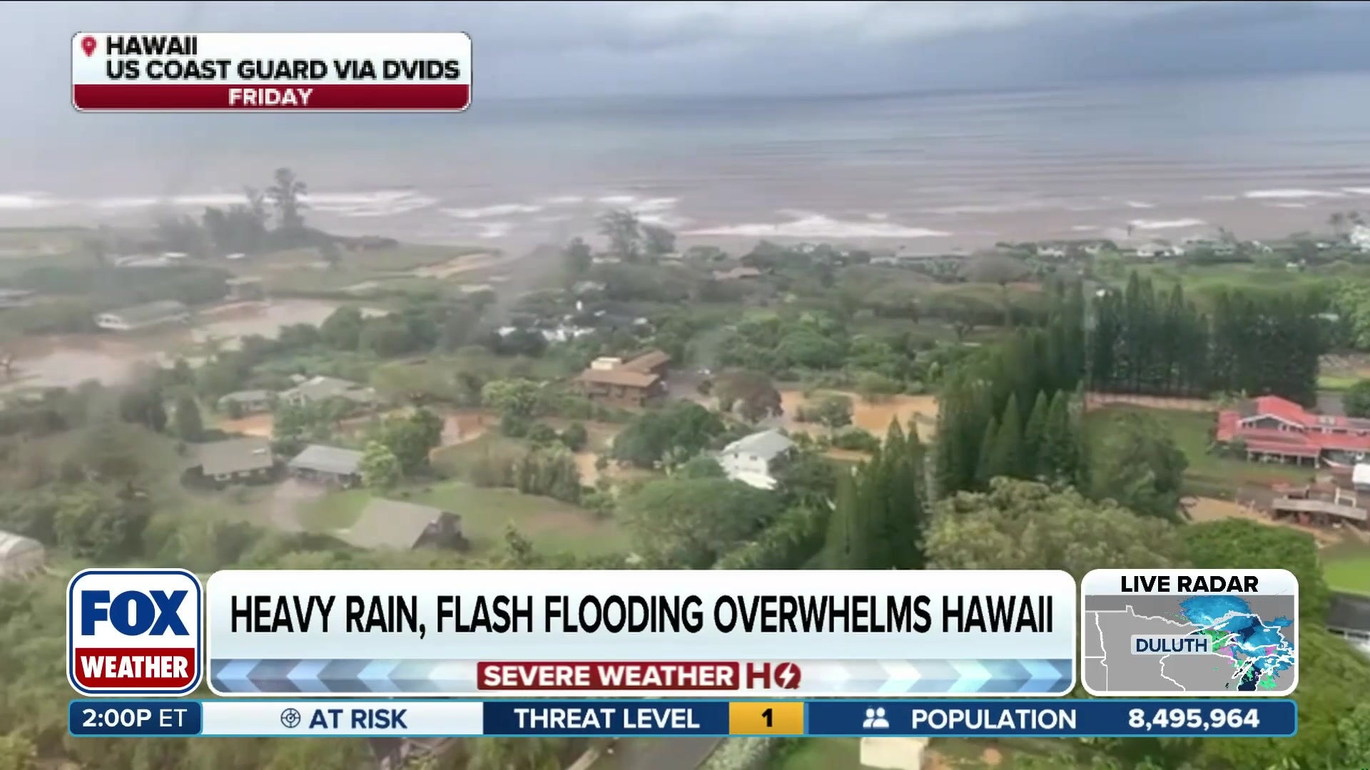 Heavy rain, flash flooding overwhelms Hawaii, US Coast Guard performs rescues