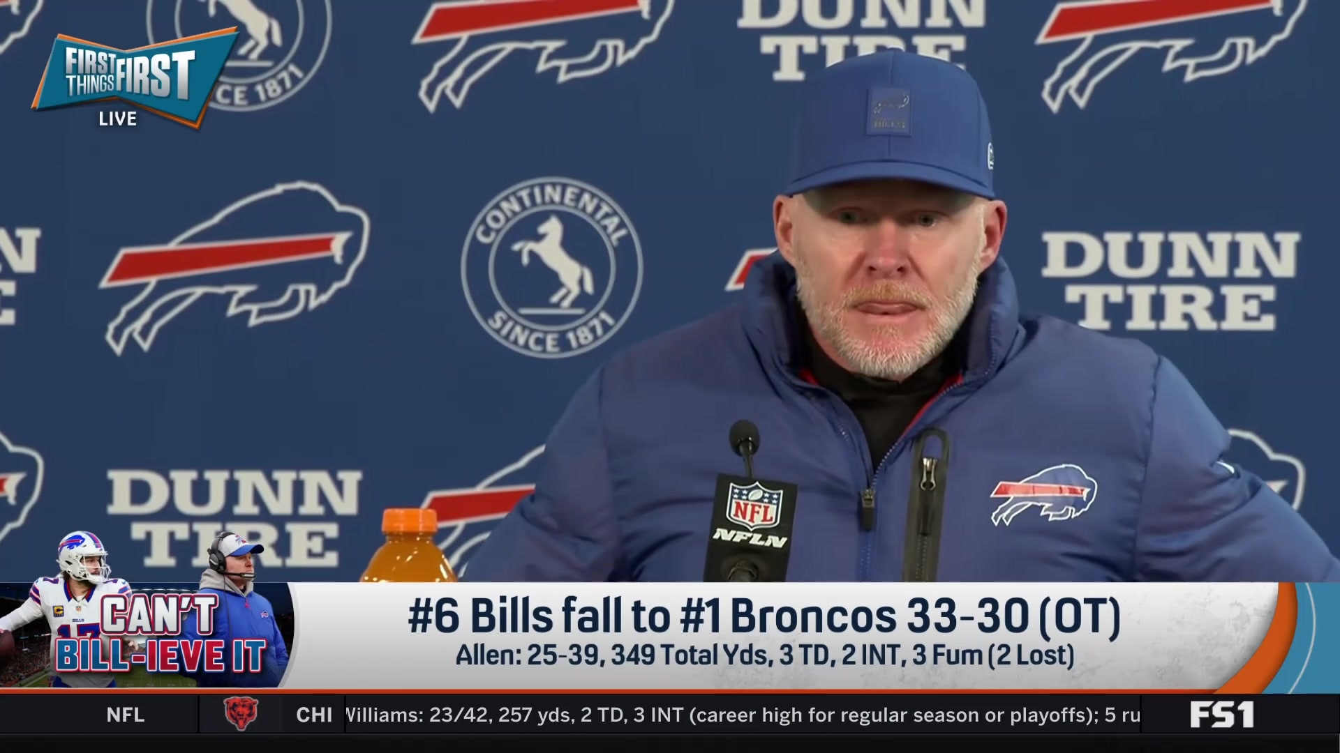 Sean McDermott defends Buffalo after controversial loss