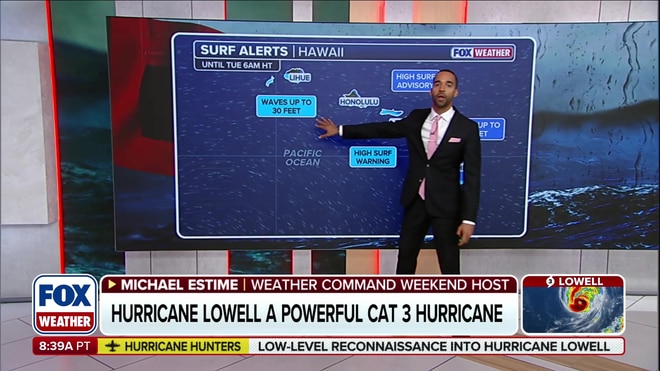 Stunning video from inside Hurricane Lowell's eyewall as threat to Hawaii rises