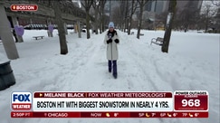 Boston Long Wharf transformed by snow, with more bursts expected
