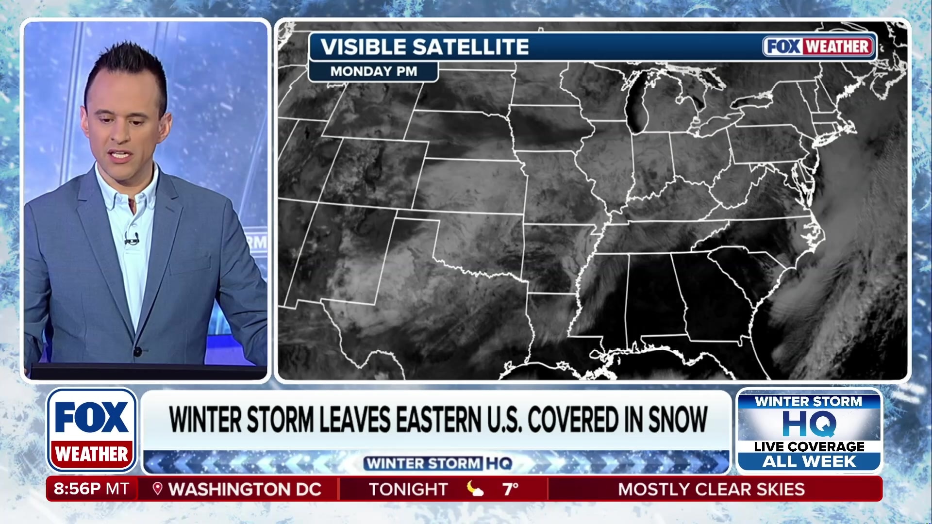 Satellite Captures Massive Snow Footprint Across Eastern US