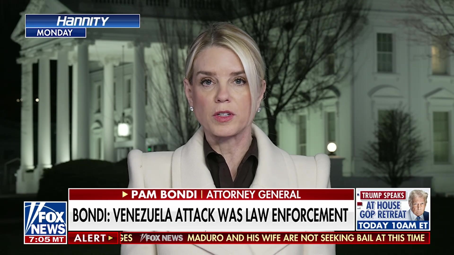 Pam Bondi praises "flawless" US law enforcement operation in Venezuela