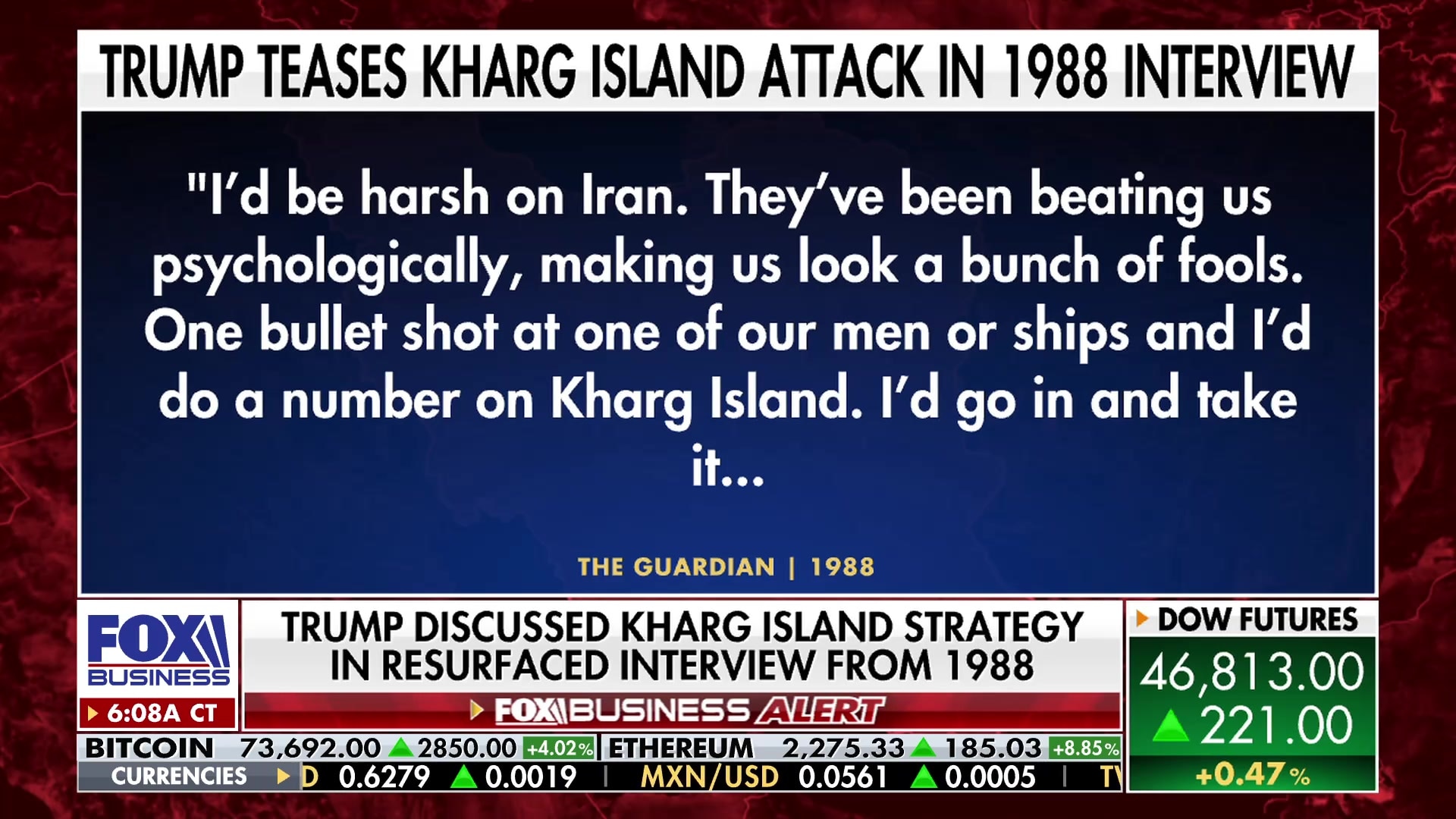 Trump's 1988 interview resurfaces on taking strong action against Iran and Kharg Island