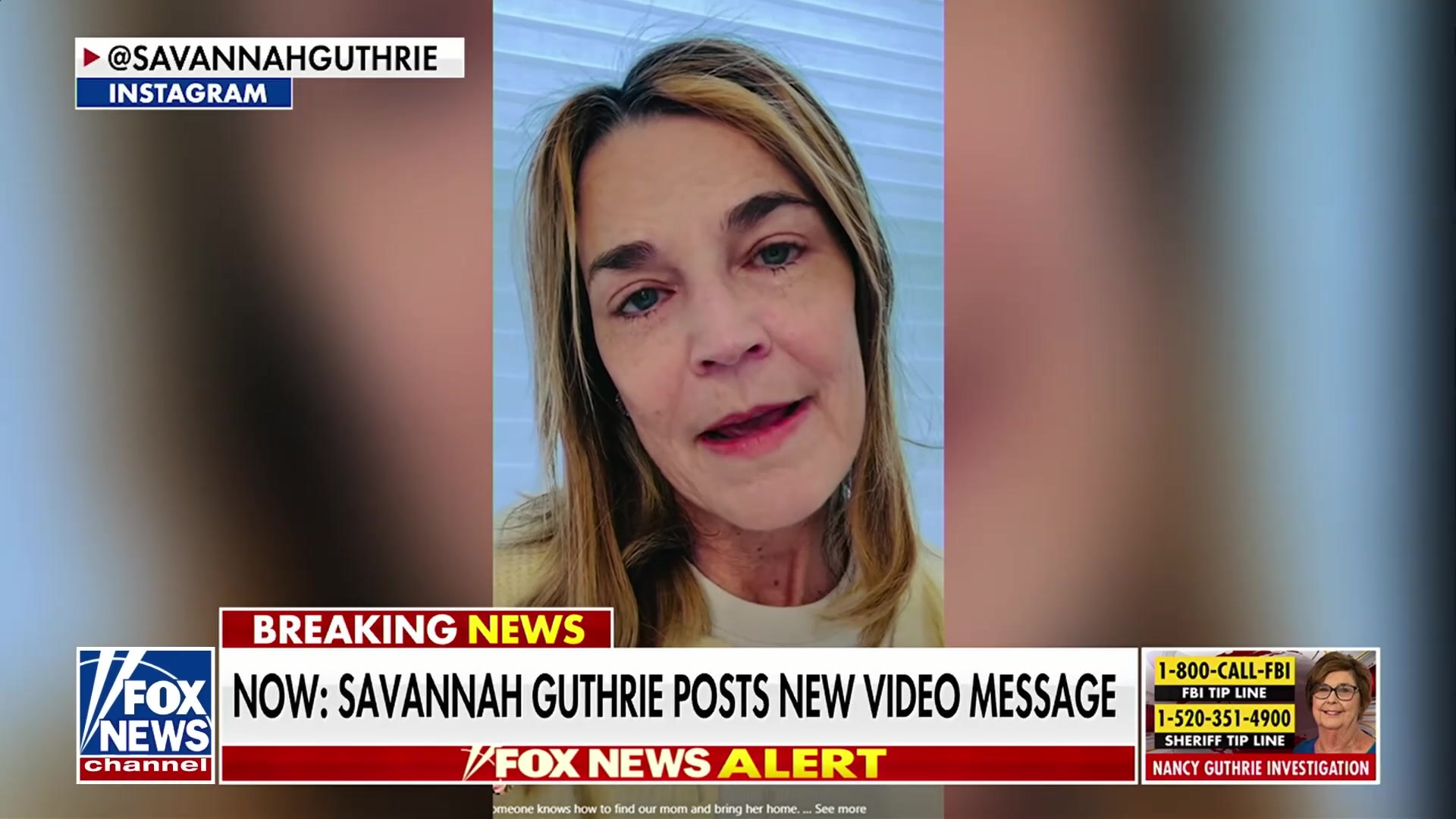 Savannah Guthrie announces $1 million reward for missing mom, acknowledges possibility of death
