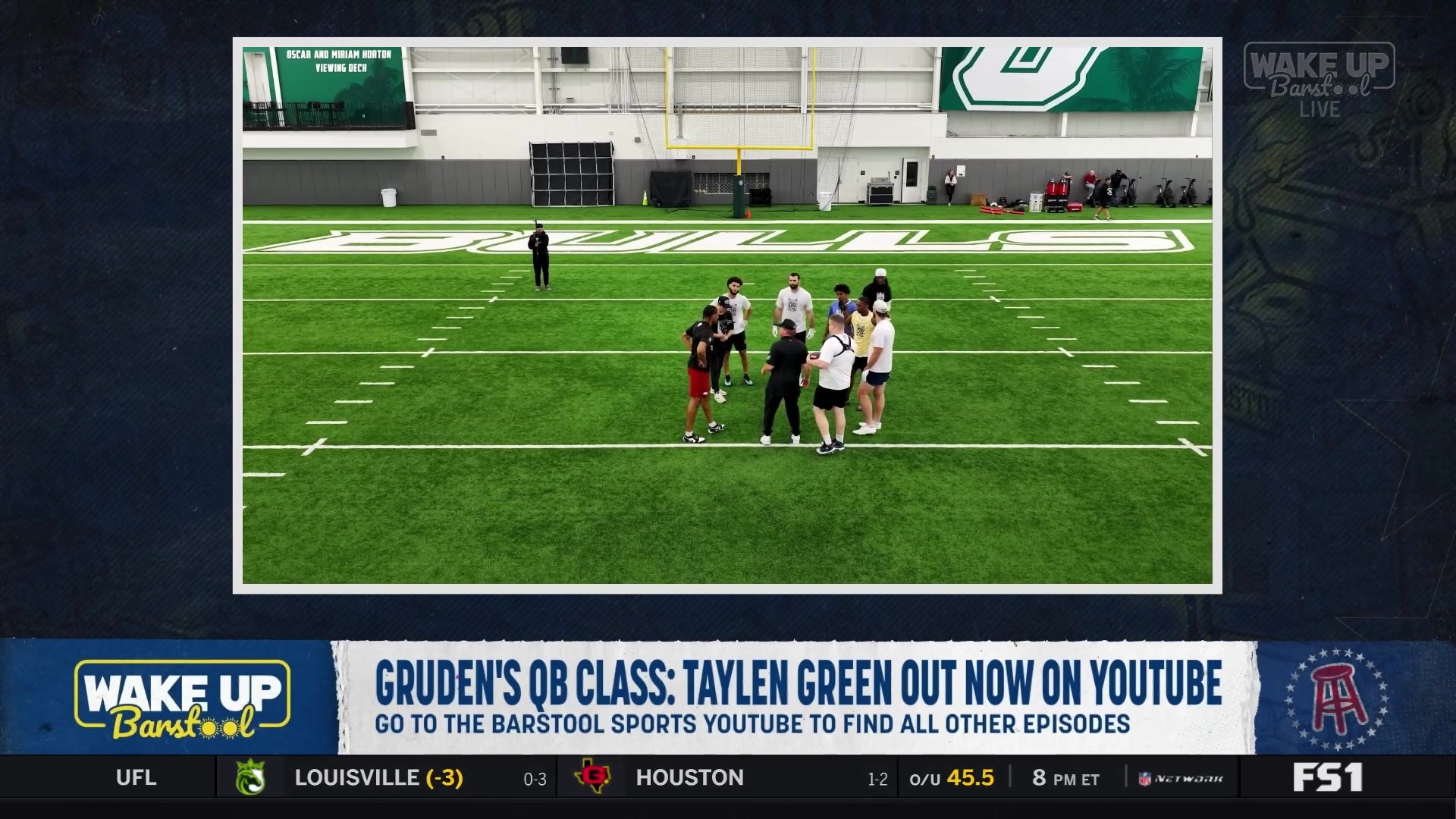 Jon Gruden leads "Woo Pig Sooie" chant with Taylen Green