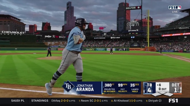 Jonathan Aranda launches a solo home run to right-center