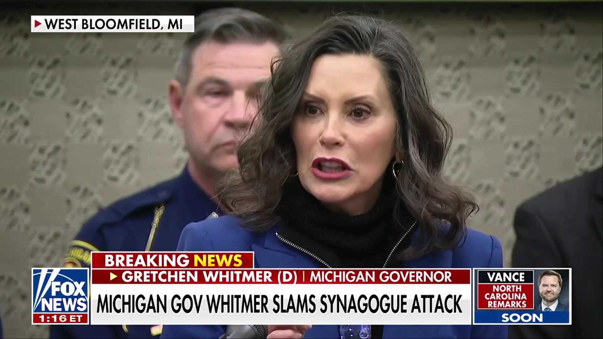 Michigan Gov. Whitmer slams synagogue attack, calls it 'antisemitism at its absolute worst'