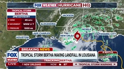 Tropical Storm Bertha makes landfall in Louisiana, threatens Mid-Atlantic