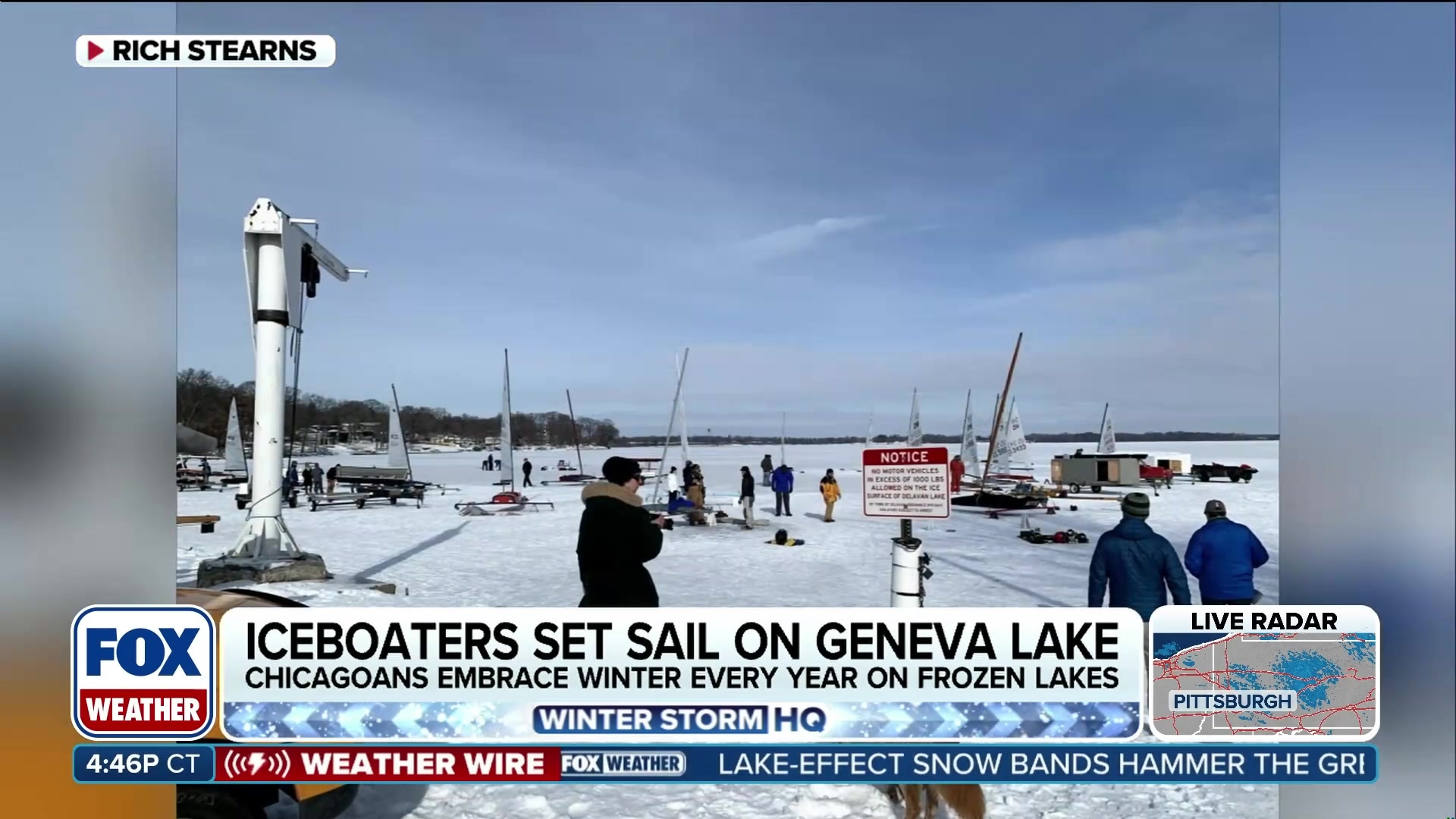 Iceboaters set sail on Geneva Lake