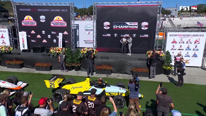 Nikita Johnson celebrates 2026 Indy NXT championship title