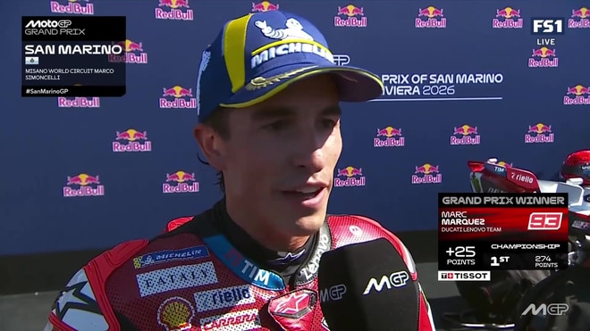 Marc Marquez reacts to leading the MotoGP World Championship standings
