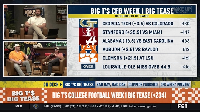Big T's best Week 1 college football bets: Auburn, Clemson, and Ole Miss