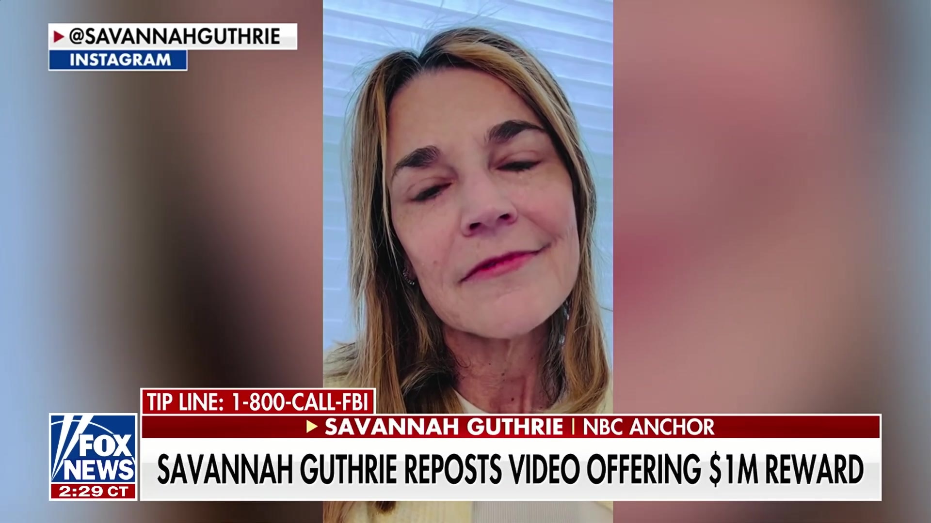 Savannah Guthrie issues emotional plea, offers $1M reward for mother's return