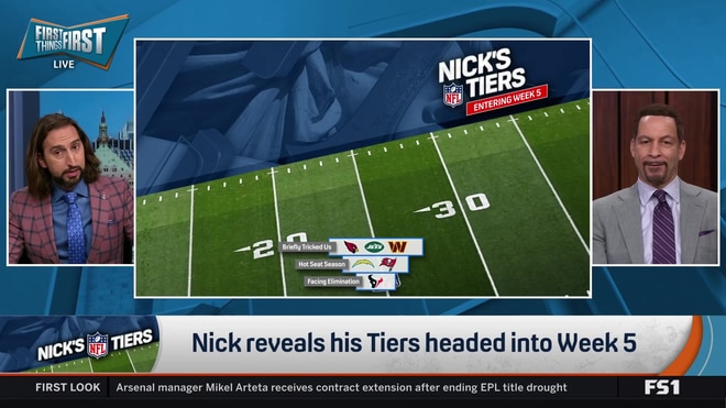Nick Wright reveals bottom tiers of his NFL Week 5 list