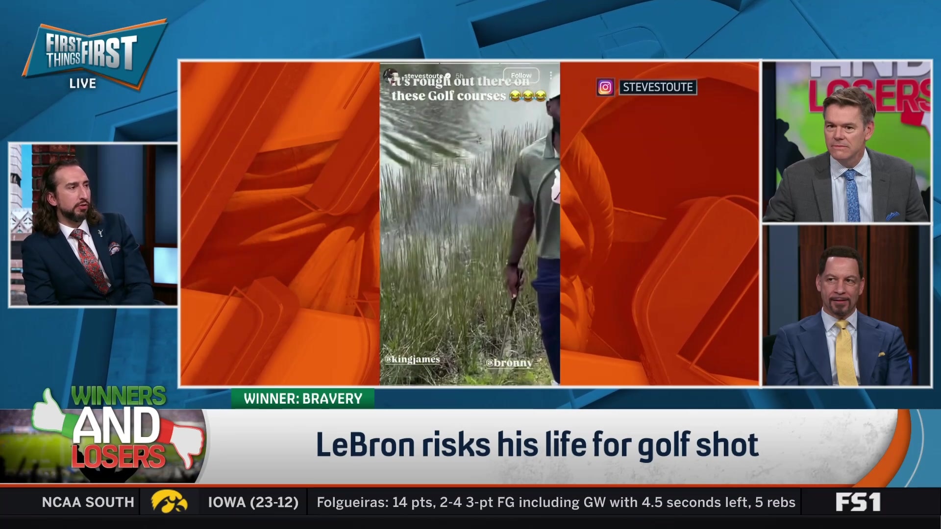 LeBron James risks close encounter with alligator for golf shot
