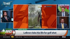LeBron James risks close encounter with alligator for golf shot