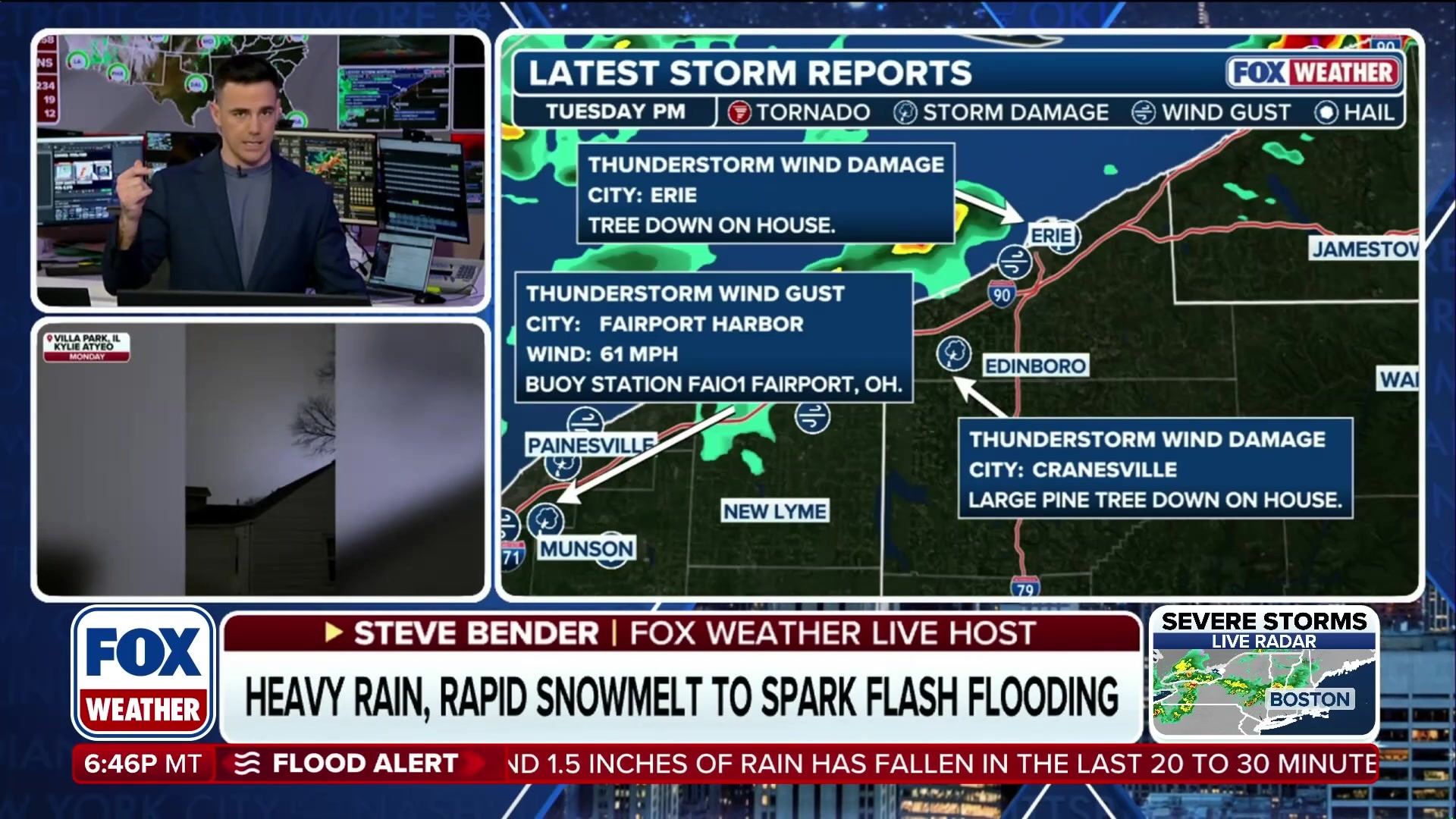 Damaging winds and large hail hit Cleveland and Erie