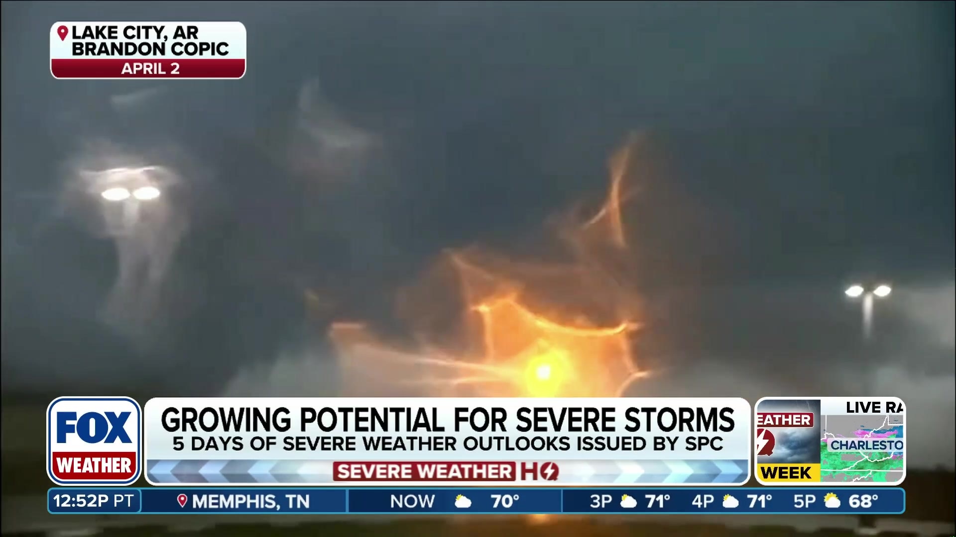 Storm chaser Brandon Copic's raw footage of an intense tornado