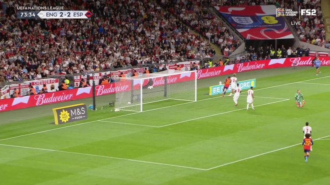 Mikel Oyarzabal slides home go-ahead goal for Spain