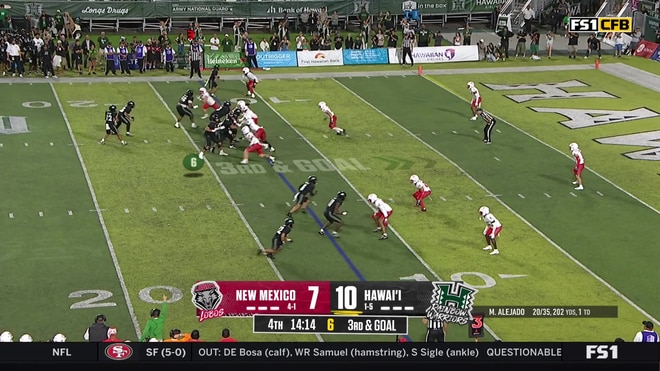 Mercury Swaim recovers Micah Alejado's fumble in the end zone