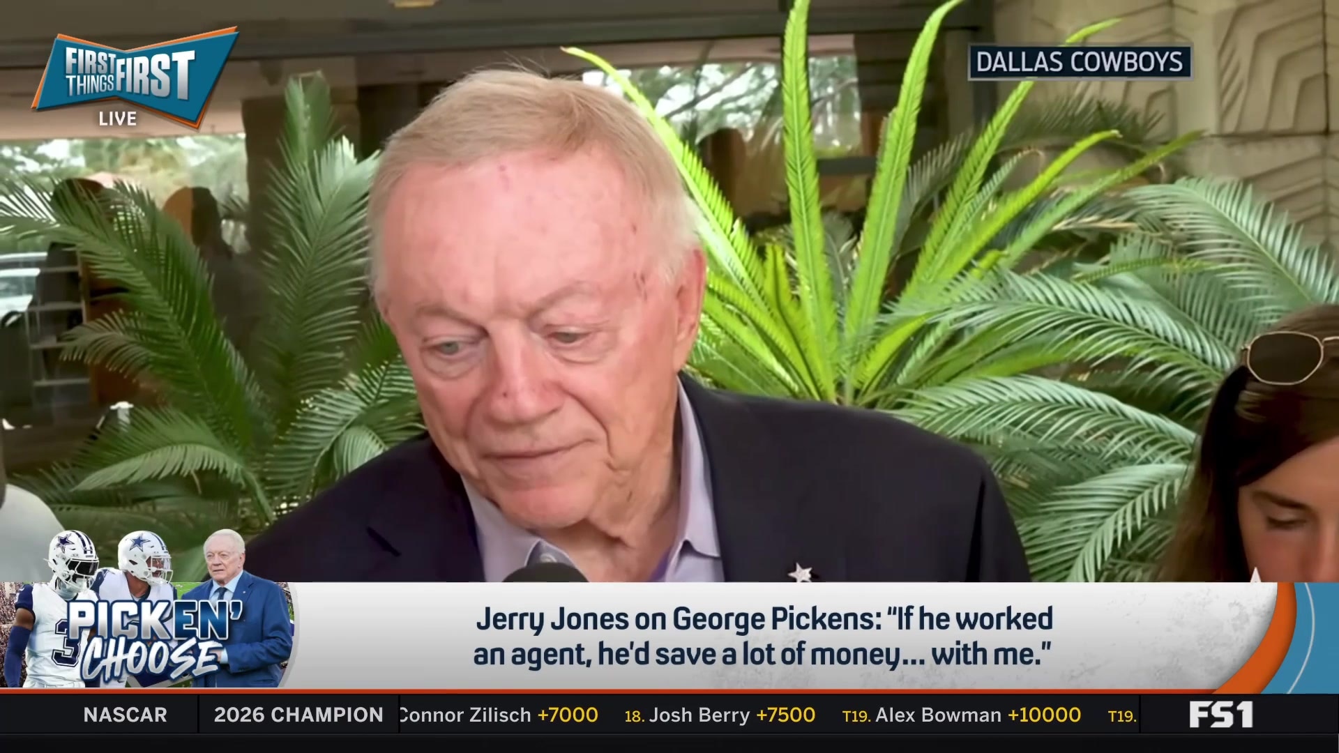 Jerry Jones makes controversial comments about George Pickens' agent