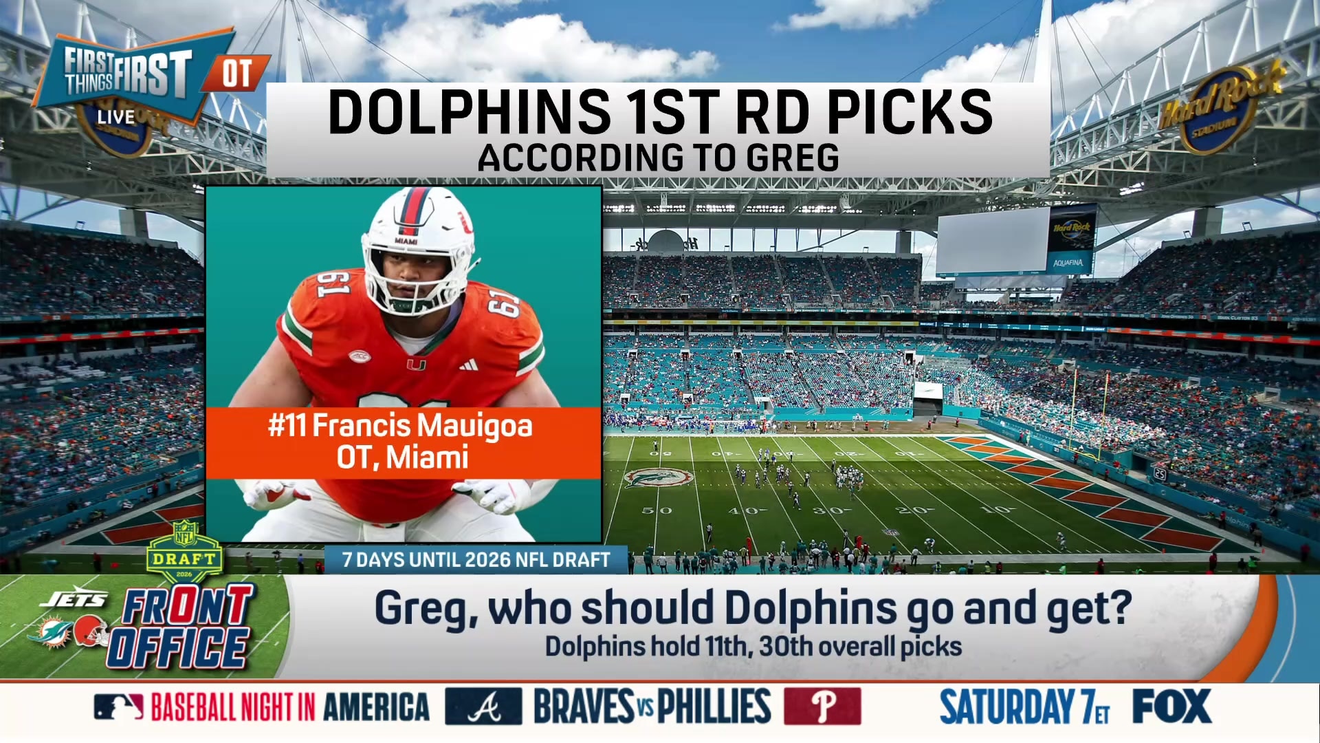 Greg Jennings reveals his ideal Dolphins 1st round picks