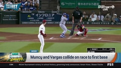 Max Muncy & Vargas collide in bizarre first base incident