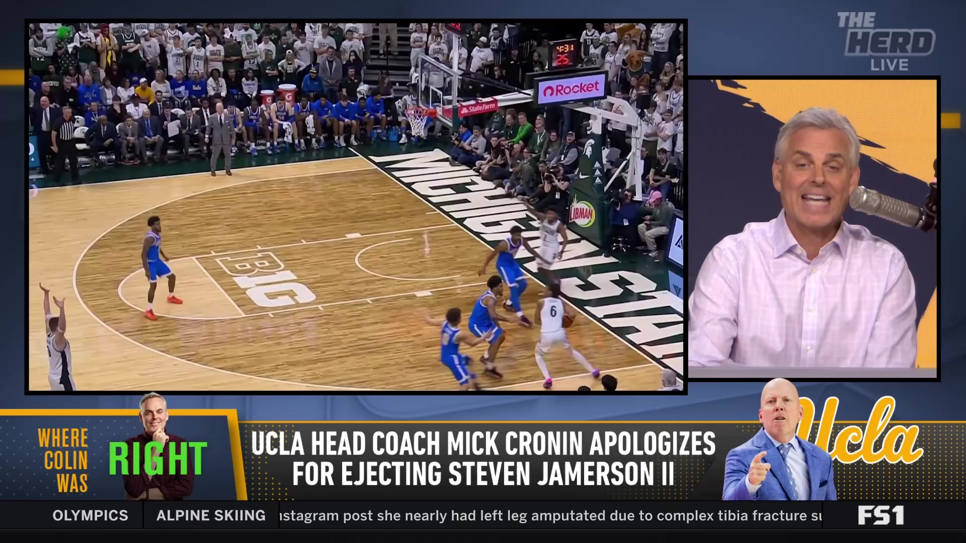 Colin Cowherd on UCLA coach Mick Cronin's apology after player ejection
