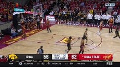 Tate Sage two-hand dunks an assist from Alvaro Folgueiras