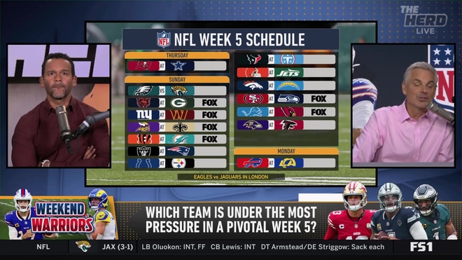 Colin Cowherd and Jason McIntyre preview NFL Week 5 and share upset picks