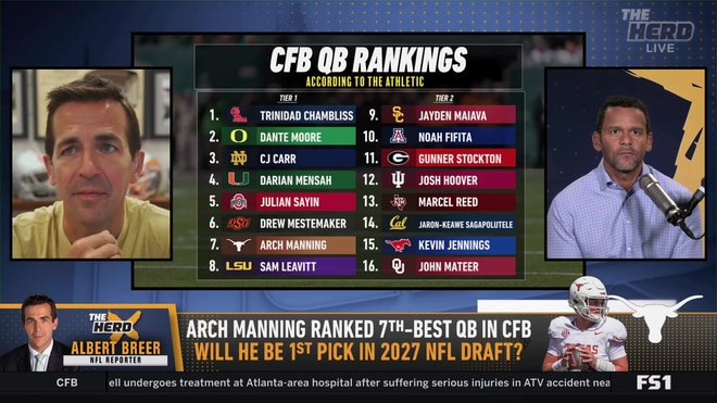 Is Arch Manning overrated in college football quarterback rankings?