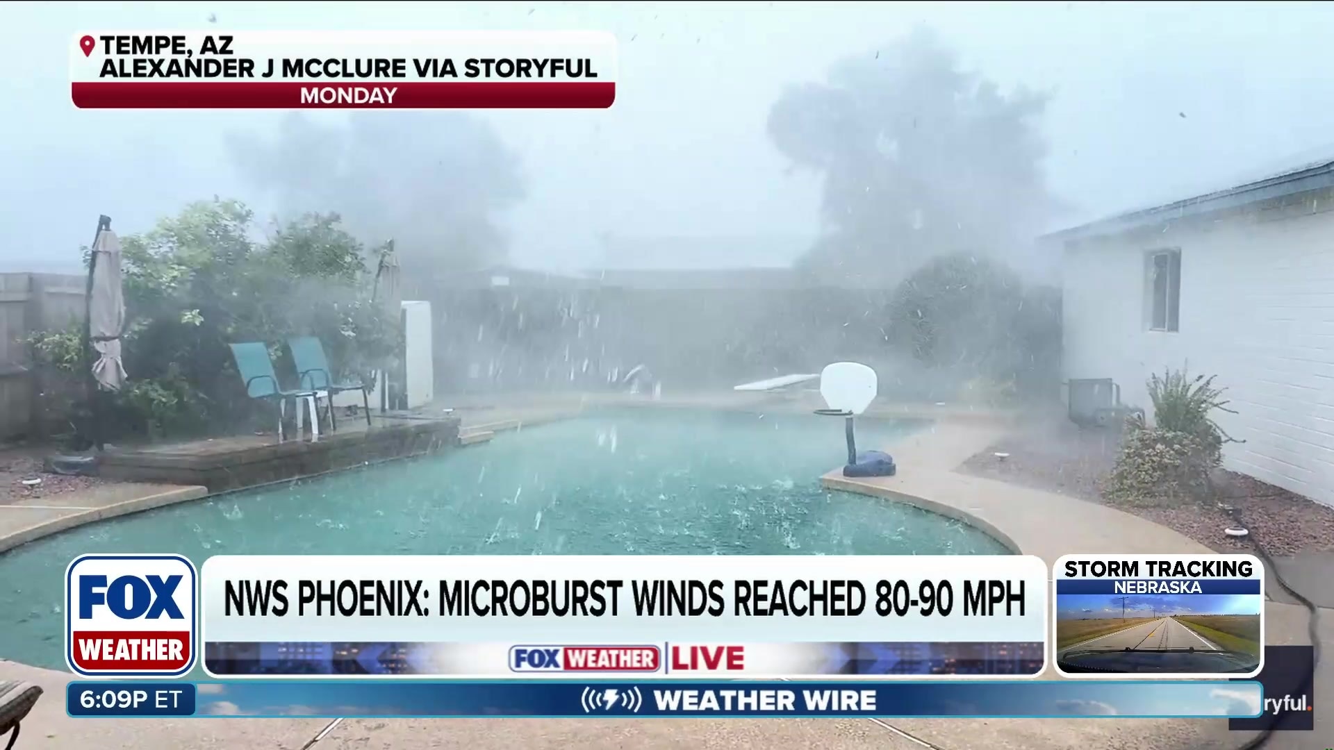 Microburst winds reached 90 mph in Tempe, Arizona
