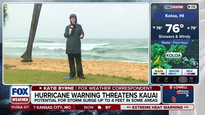 Katie Byrne reports on deteriorating conditions in Kauai from Hurricane Lowell