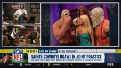 Saints and Cowboys joint practice brawl compared to classic wrestling promo