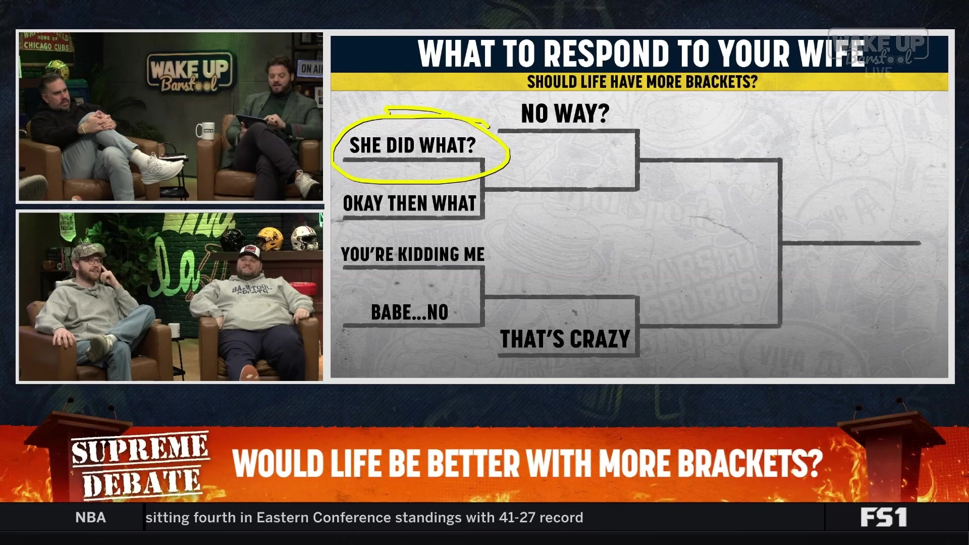 Responding to your wife with a bracket