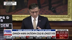 House Speaker Johnson warns shutdown could be longest ever, quotes Obama
