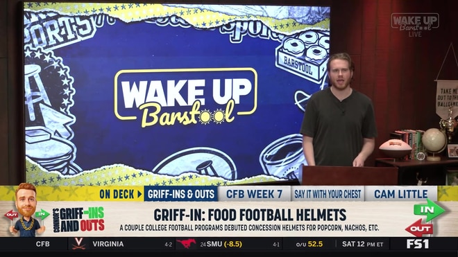 Connor Griffin is all in on college football helmet food buckets
