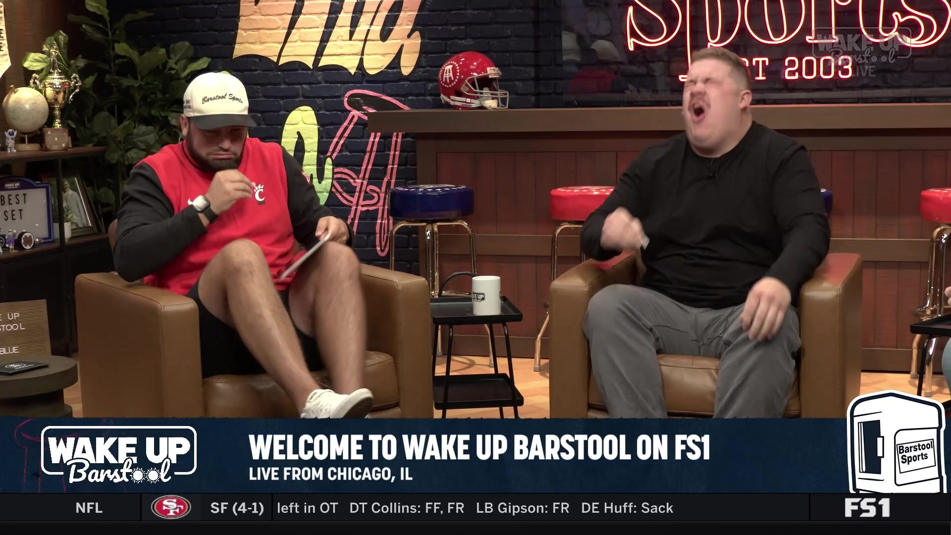 Mike Katic and Dana Beers take smelling salts on Wake Up Barstool