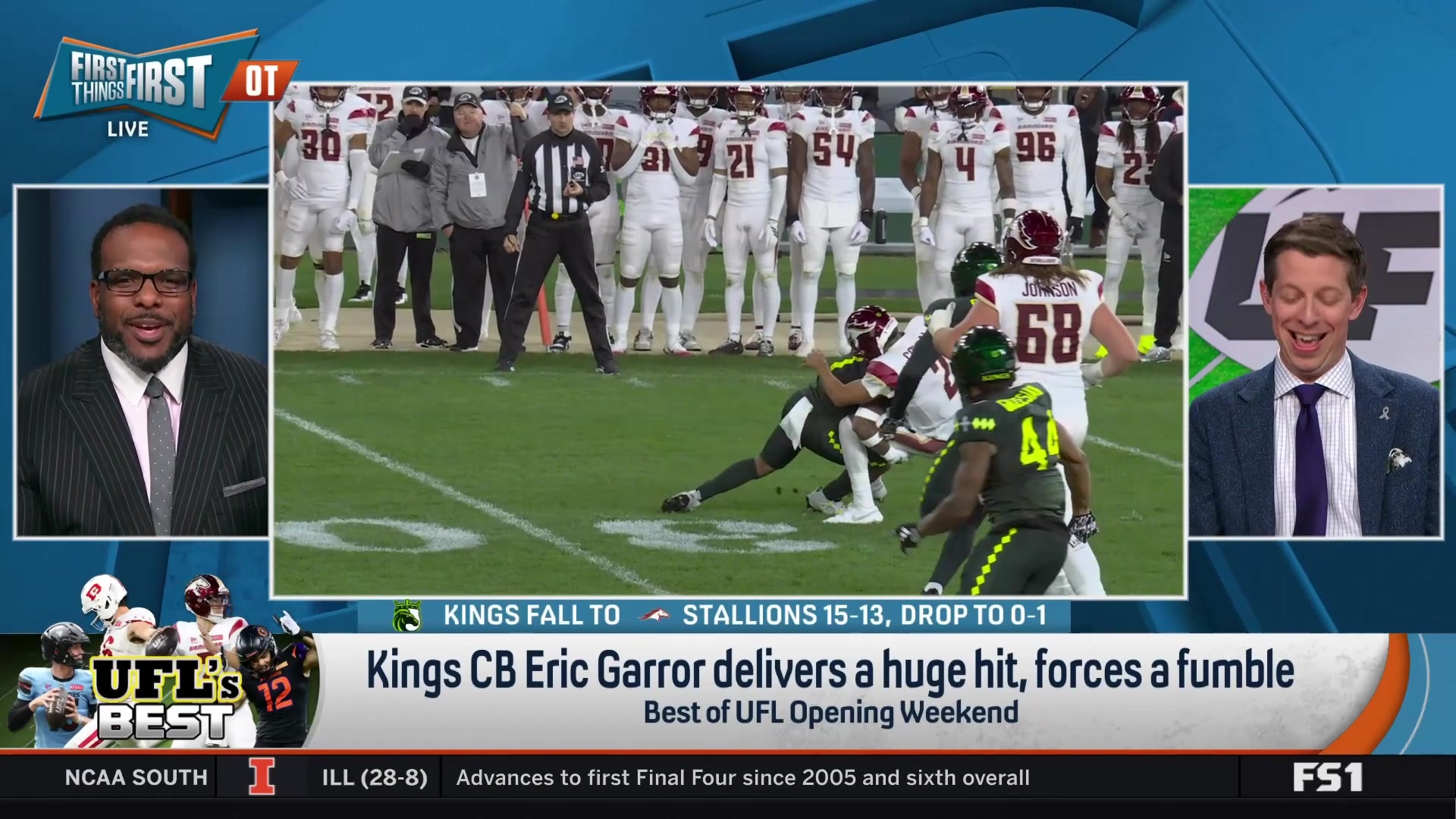 Kings CB Eric Garror delivers a massive hit and forces a fumble in UFL
