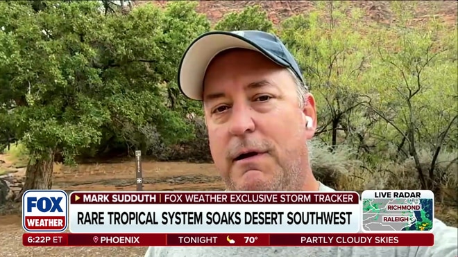 Remnants of Tropical Storm Rachel bring flooding and brilliant rainbow to Las Vegas