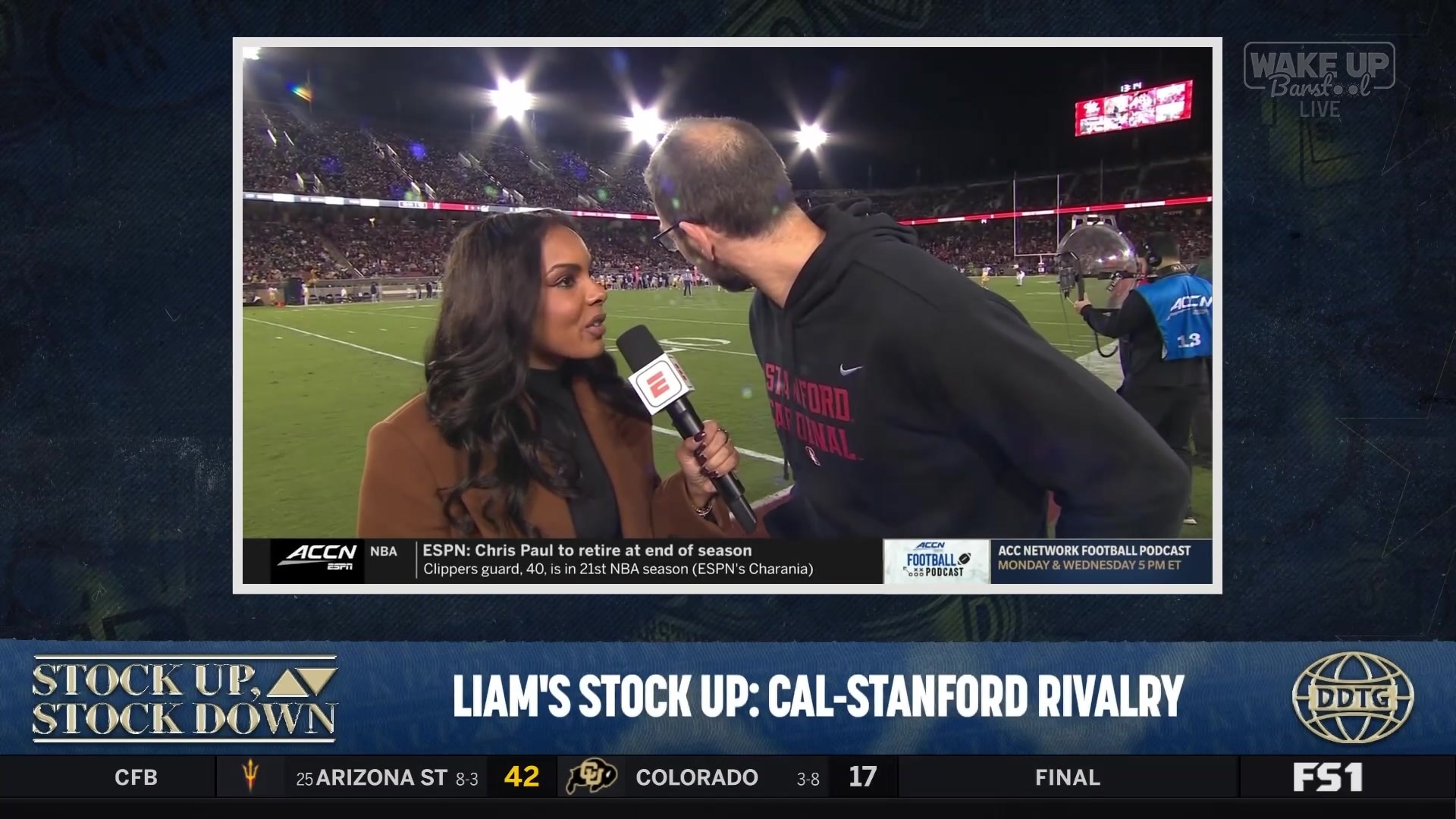 Andrew Luck's sideline energy during Cal-Stanford rivalry game