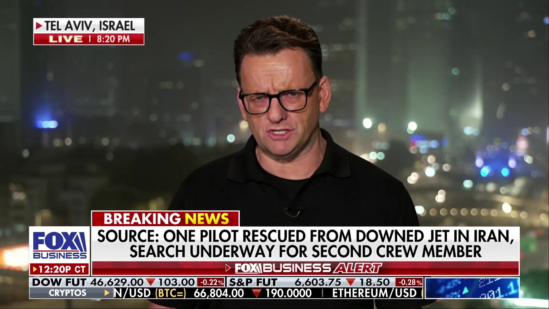 Jonathan Hunt reports on downing of F-15 in Iran, search for second pilot